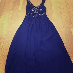 Cobalt blue bejeweled maxi dress/gown US size 8